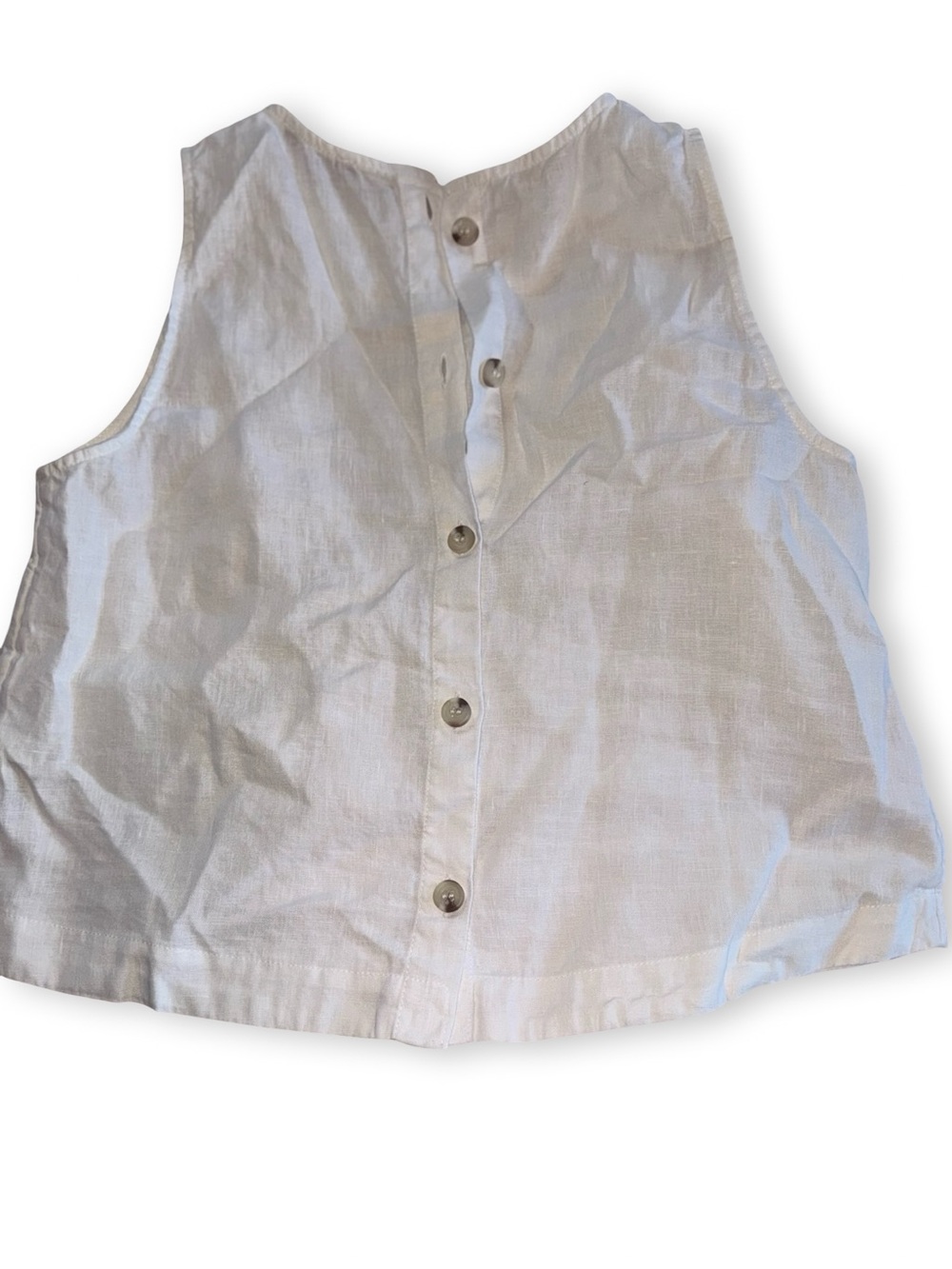 Quince White Sleeveless Linen Relaxed Tank - Picture 3 of 4